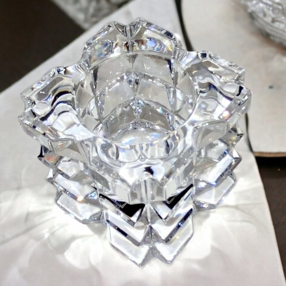 Mikasa Skylight Cube Clear Lead Crystal Tea Light Candle Holder - Picture 3 of 4
